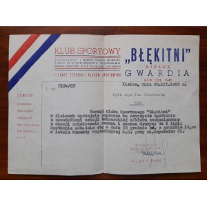 Kielce.Invitation from the Blue Sports Club 20.XII 1967.