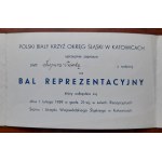 Katowice.Zaproszenie na Bal Reprezentacyjny 1 02.1939