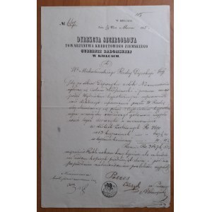 Kielce.Rukopisný dopis č. 667 ze dne 1. března 1855 Podrobného vedení Zemského úvěrového spolku v Kielcích.