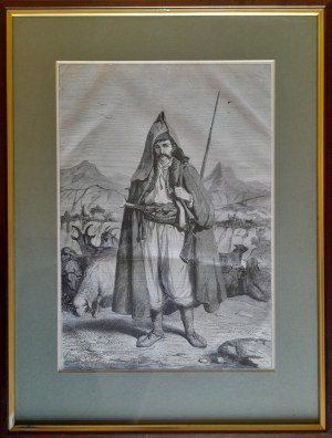 VALERIO Theodore (1819-1879), Bosnian Shepherd - woodcut, 19th century