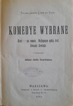 de VEGA Lope - Komedye wybrane (1881)