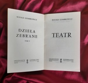 GOMBROWICZ Witold - Teatr (KULTURA PARYSKA)