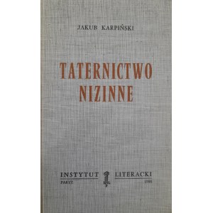 KARPIŃSKI Jakub - Taternictwo nizinne (KULTURA PARYSKA)