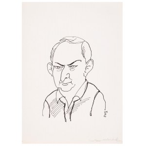 Jerzy Flisak (1930 Warsaw - 2008 there), Caricature of Gustaw Holoubek