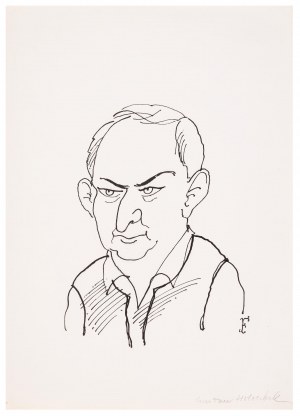 Jerzy Flisak (1930 Warszawa - 2008 tamże), Karykatura Gustawa Holoubka