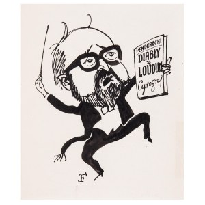 Jerzy Flisak (1930 Warschau - 2008 dort), Karikatur von Jerzy Penderecki
