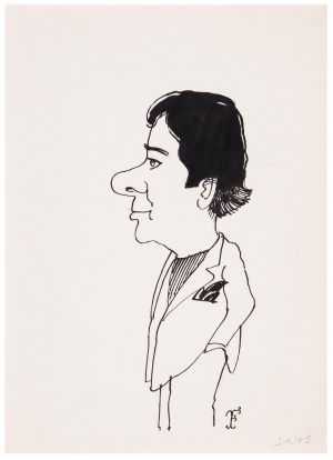 Jerzy Flisak (1930 Warszawa - 2008 tamże), Karykatura Janusza Gajosa