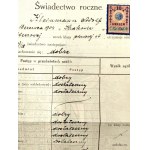 Annual certificate - St. Anne's Gymnasium Krakow 1918