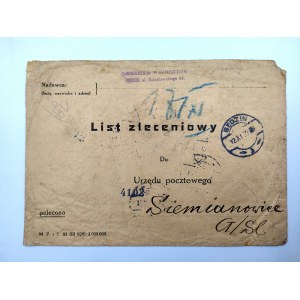 Obálka - Zadávací list - Pečiatka Bedzin