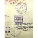 Akt - Pieczęcie Magistratu Tel -Aviv oraz Dystryktu Jaffa i Konsulatu RP w Jerozolimie