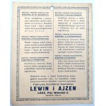 Karta reklamowa - Fabryka Konfekcji Damskiej - Lewin i Ajzen - Łódź
