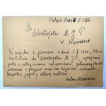 Karta pocztowa do Sekretariatu Uniwersytetu Warszawskiego [Uniwersytet Józefa Piłsudskiego]