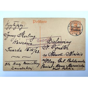 Postal card - Warsaw Censorship stamp - [1917].