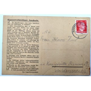 Auschwitz - Obóz koncentracyjny, korespondencja z obozu [1943]