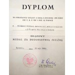 Diploma of awarding the Medal for long service - Katowice 1938