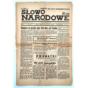 Dziennik - Słowo Narodowe - Lwów 1938 rok
