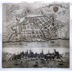 Piotrowski Mirosław - panorama Torunia wg. Meriana 1652