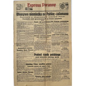 EXPRESS 13.09.1939 - OFENSYWA NIEMIECKA ZAŁAMANA (sic!)