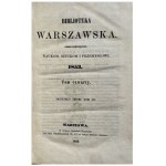 BIBLIOTEKA WARSZAWSKA 1853 TOM IV