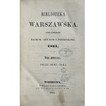 BIBLIOTEKA WARSZAWSKA 1861 TOM I