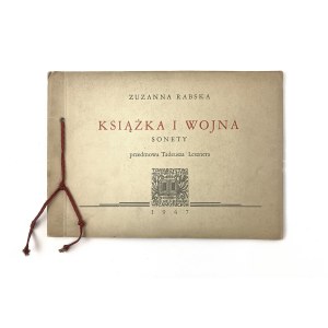 Rabska Zuzanna - Książka i wojna. Sonety