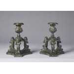 NICCOLO' ROCCATAGLIATA'S SCHOOL (Genoa, 1570 - Venice, after 1636), A pair of candelabra