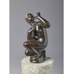 BRONZE ARTIST ACTIVE FROM THE XVII AND THE XVIII century., Kneeling nymph. Original design by Giambologna.