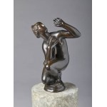 BRONZE ARTIST ACTIVE FROM THE XVII AND THE XVIII century., Kneeling nymph. Original design by Giambologna.