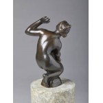 BRONZE ARTIST ACTIVE FROM THE XVII AND THE XVIII century., Kneeling nymph. Original design by Giambologna.