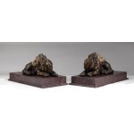 FRENCH MANUFACTURE (?), XVIII-XIX CENTURY, Two lions