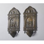 ITALIAN FOUNDRY, XIX CENTURY, Couple of holy water fonts.