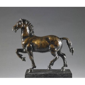 GIAMBOLOGNA (Douai, 1529- Firenze 1608)'S MODEL WITH VARIATIONS, XVII CENTURY (?), Horse in step