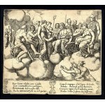 Agostino Veneziano (1509-1536) e Maestro del Dado (working in Rome, - 1560), The tale of Cupid and Psyche: Venus and Cupid in front of the other Gods
