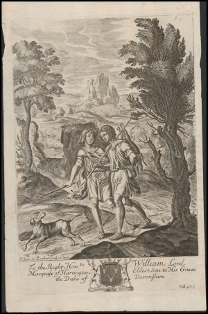 Pierre Lombart (1612-1681) after Francis Cleyn (1582-1658), Two figures in the landscape