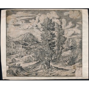 Anonymous Veronese engraver of the 17th century, Landscape with figures