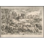 Valentin Lefebre (1637-1677) after Tiziano, Landscape with a flock of sheep
