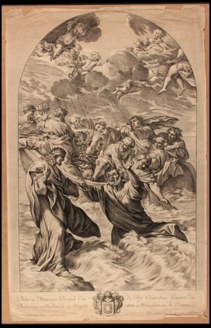 Gérard Audran (1640-1703), La Navicella, St. Peter saved from the waters