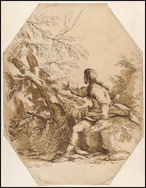 Arthur Pond (1701-1758) after Salvator Rosa (1615-1673), A Seated Young Man, 1735