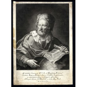 Johann Jakob Haid (1704-1767) from Giuseppe Nogari (1699-1763), Portait of a geographer