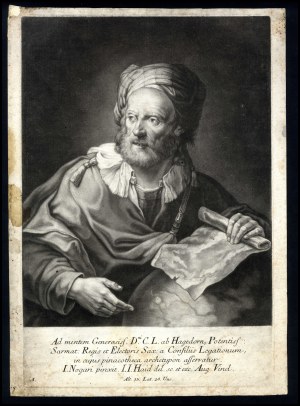 Johann Jakob Haid (1704-1767) from Giuseppe Nogari (1699-1763), Portait of a geographer