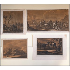 Christian Rugendas (1708-1781) after Georg Philipp Rugendas, Lot of four engravings from the Operazioni militari e scene di guerra series, 1740 c.
