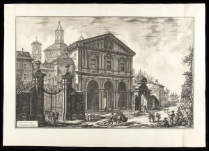 Giovanni Battista Piranesi (1760-1778), Veduta della Basilica di S. Sebastiano fuori delle mura di Roma, su la via Appia