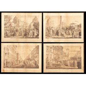 Paul Sandby (1730/31-1809) da David Allan (1744 -1796), The Roman Carnival - the complete series of 4 plates