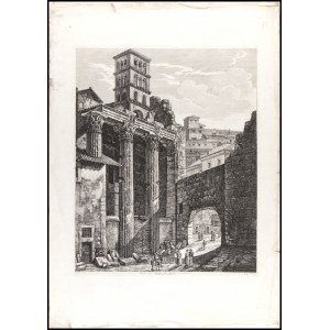 Luigi Rossini (1790-1857), Avanzi del Tempio di Marte vendicatore dal volgo Arco de' Pantani, 1820