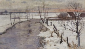 Mikhail Gorstkin Wywiórski, WINTER LANDSCAPE WITH A RIVER