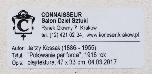 Jerzy Kossak, POLOWANIE PAR FORCE, 1916