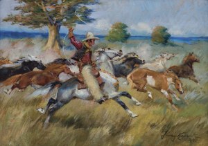 Jerzy Kossak, ZA MUSTANGAMI, 1942