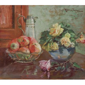 Maurice Trumpeter, Still life with roses and fruit
