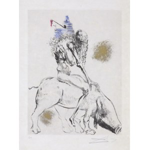 Salvador Dali, FEMME AU COCHON (KOBIETA NA ŚWINI), 1968/69