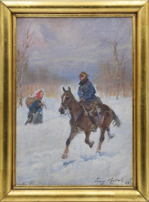 Jerzy KOSSAK (1886-1955), Patrol zimą, 1925
